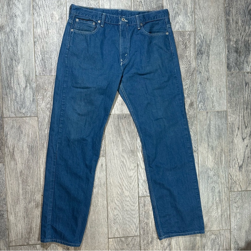 LEVI’S LEVI STRAUSS White Stitch 569 Loose Straight Fit Blue Jeans 36 x 34